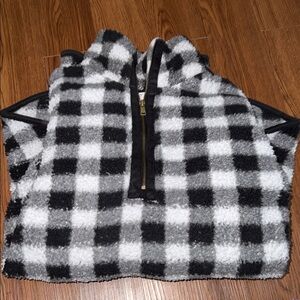 Black and White Plaid Fleece